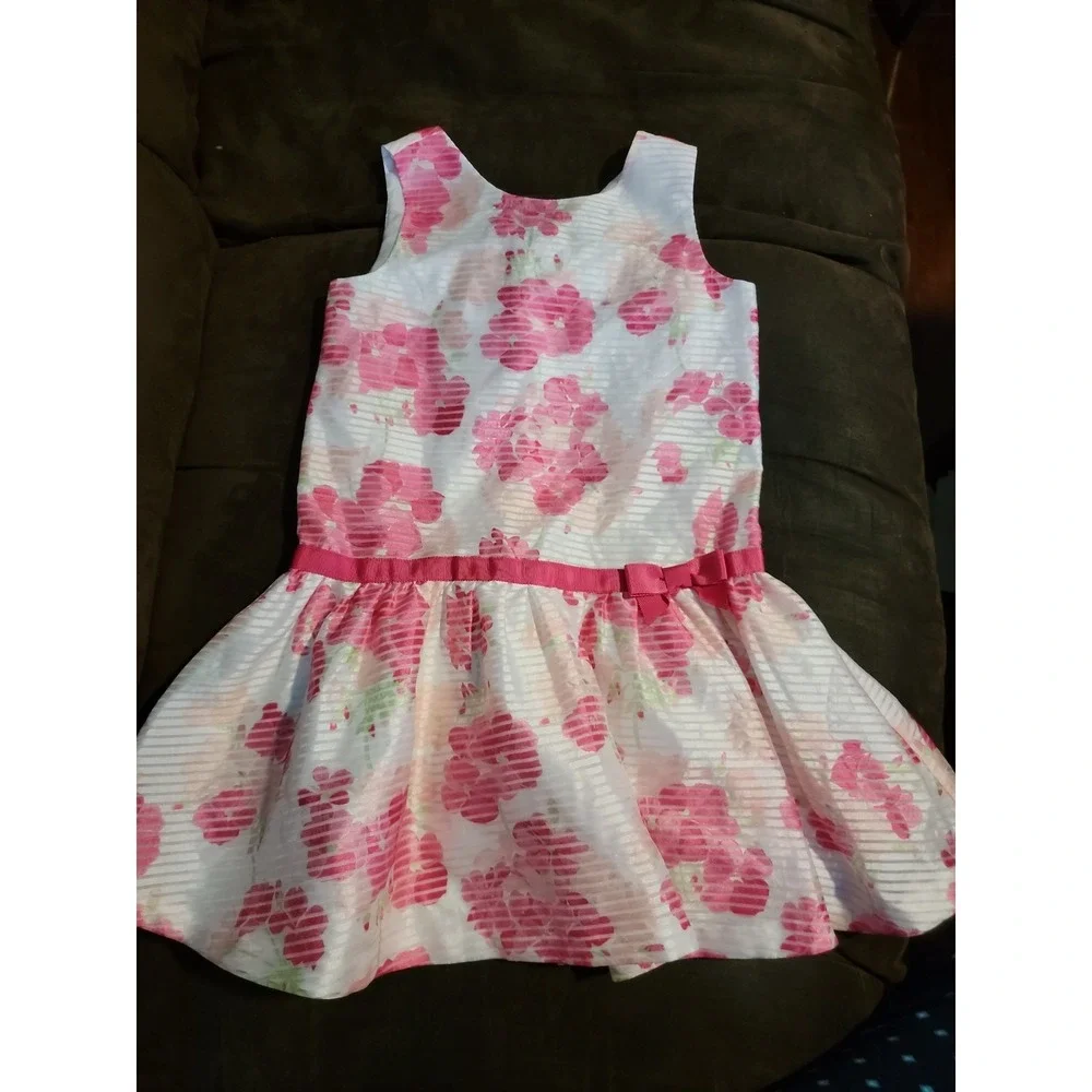 Dressed up by Gymboree egg hunt‎ pink floral Easter spring dress size 7